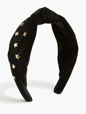 lele sadoughi velvet starry night  petite knotted headband Black